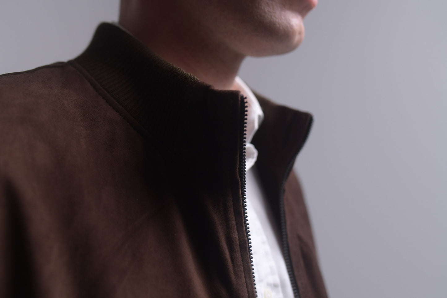 Chocolate Suede Bomber