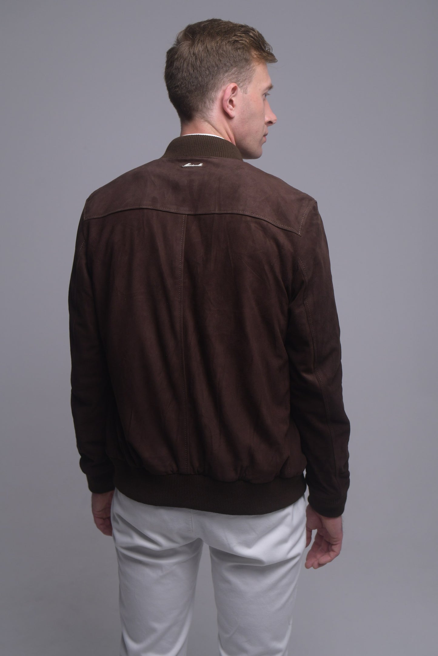 Chocolate Suede Bomber