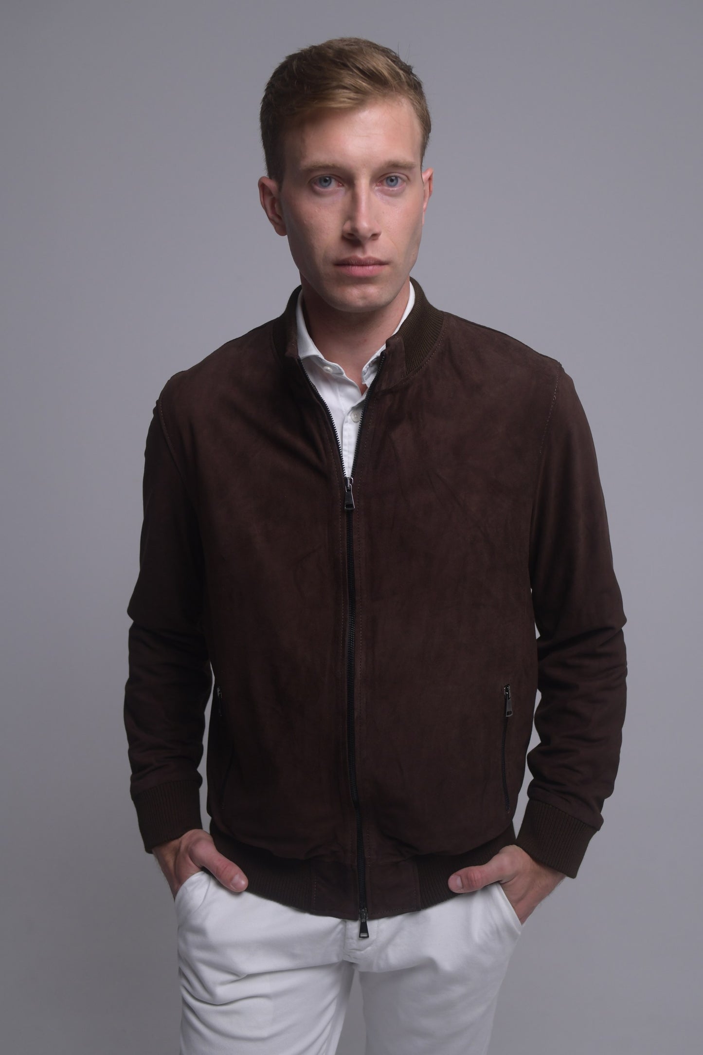 Chocolate Suede Bomber