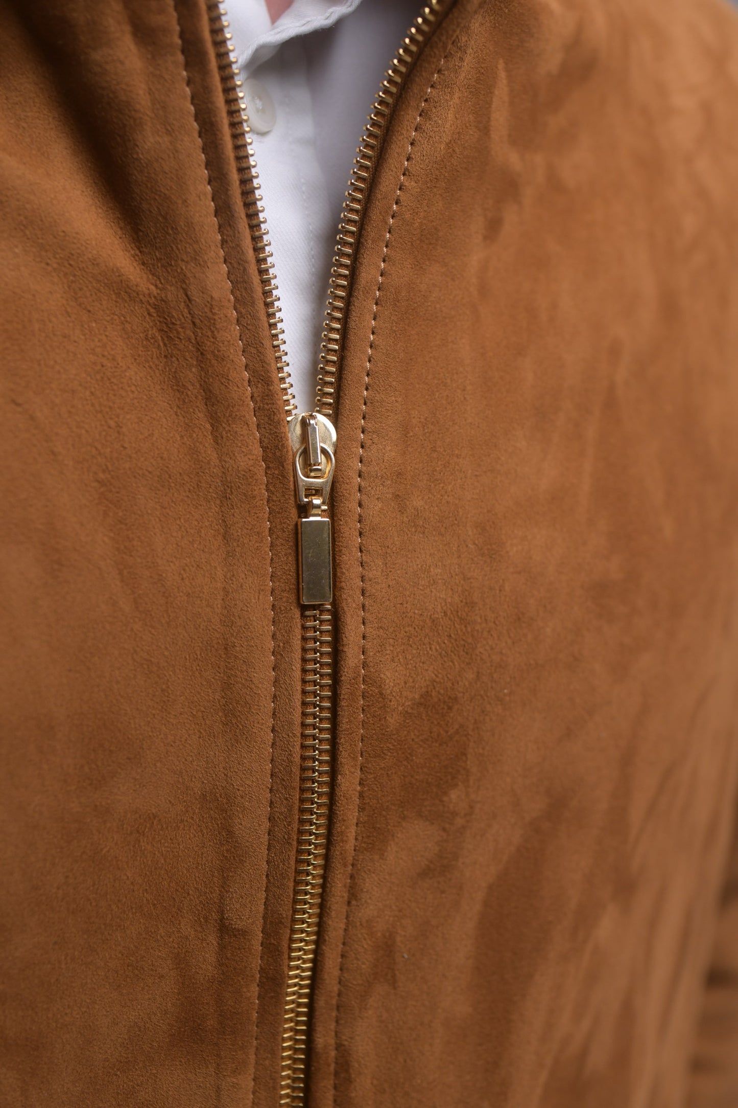 Tan Suede Bomber