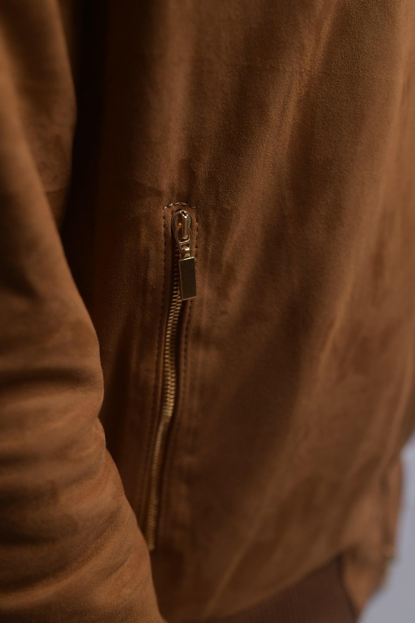 Tan Suede Bomber