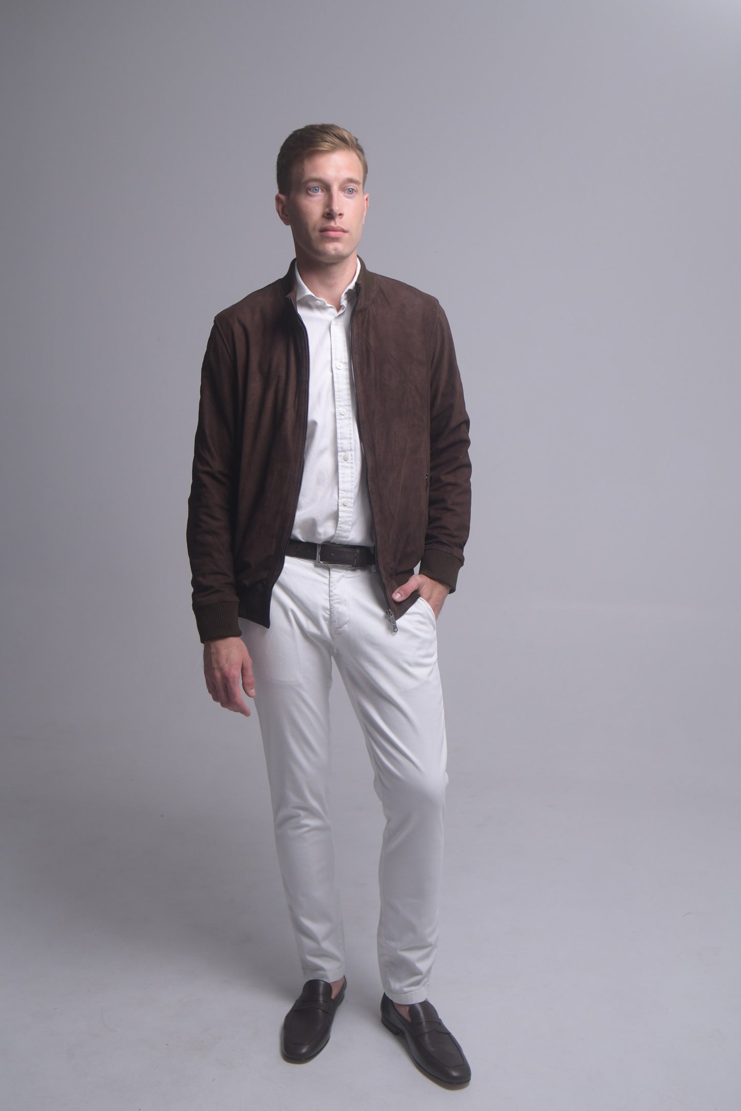 Chocolate Suede Bomber